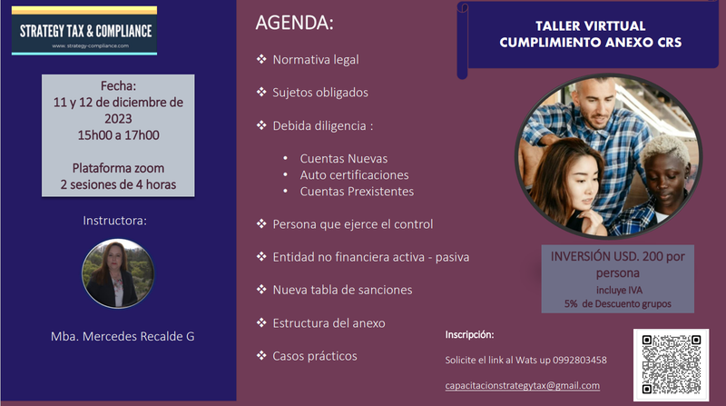 Capacitación virtual sobre Cumplimiento Anexo CRS