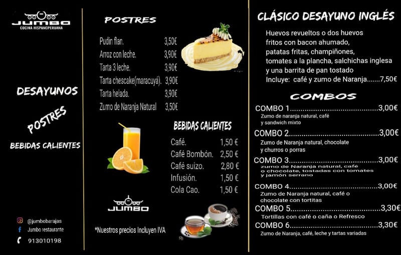 Postres, café, té y Desayunos