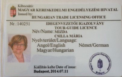 IDEGENVEZETŐI IGAZOLVÁNY - TOUR GUIDE LICENCE