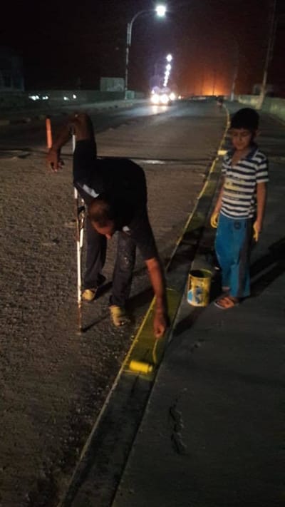 فعالية صبغ ارصفة الجسر