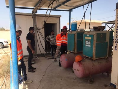 فعالية صيانة مشروع ماء المعبر من قبل ابطال فريق الجهد الطوعي