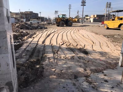 تهيئة شارع جانبي لبانزين خانة المدينة لتخفيف الازدحام الحاصل في ساعات الصبح الاولى