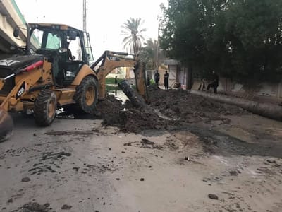 تسليك انسدادات النهر المحاذي للجسر (منطقة الجزرة )