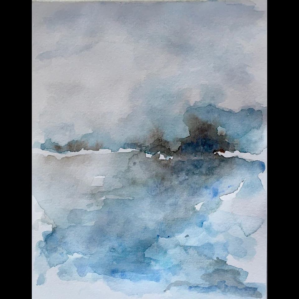 Abstract landscape watercolour 💙 -Eleanor Kalaher
