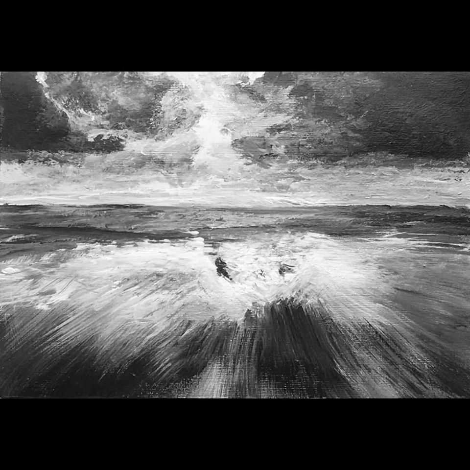 Abstract seascape. 🖤 Acrylic - Eleanor Kalaher