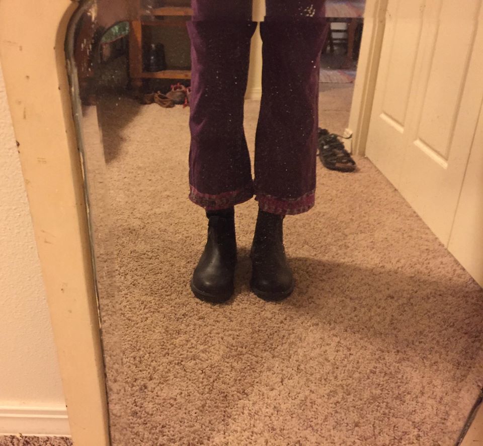 Eggplant overalls..what could be better! - Diane Peterson