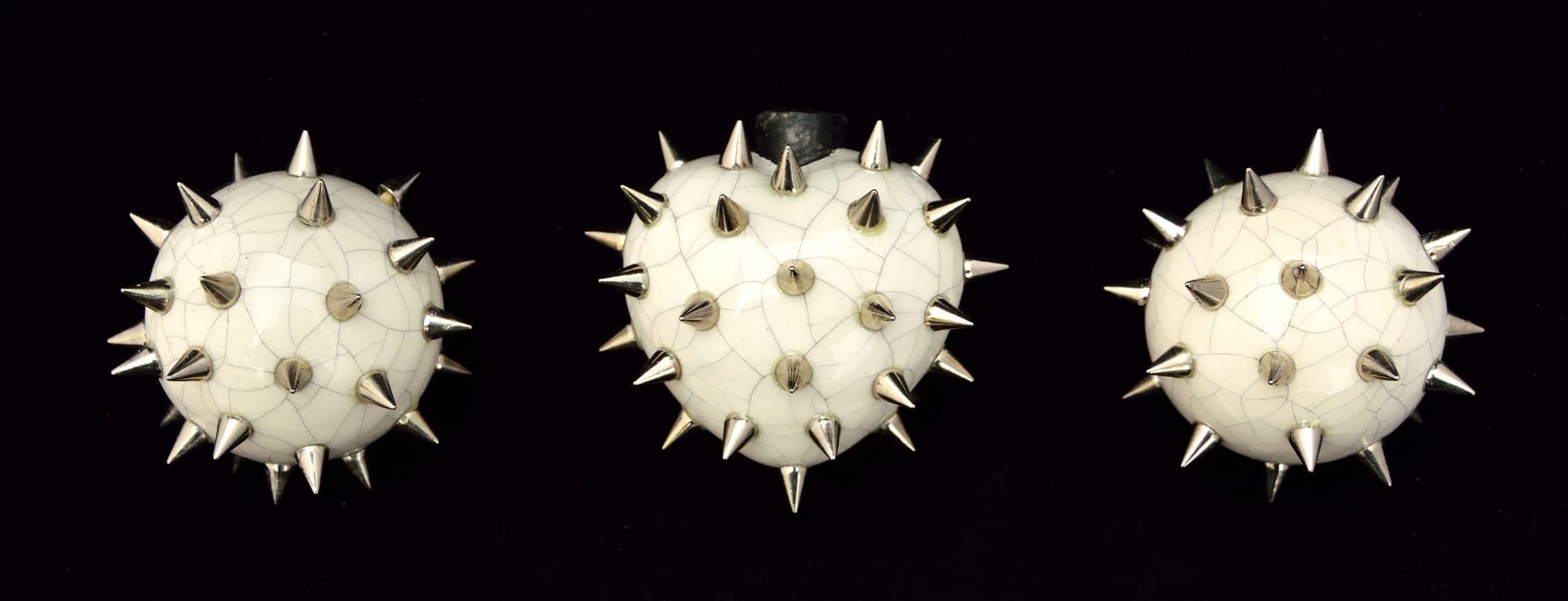 Porcelain slipcast with metal studs 7cm - Steve Buskell