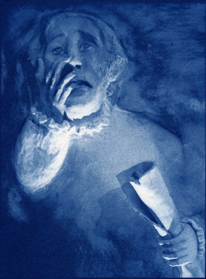 Gargoyle thingy - cyanotype - John Brewer