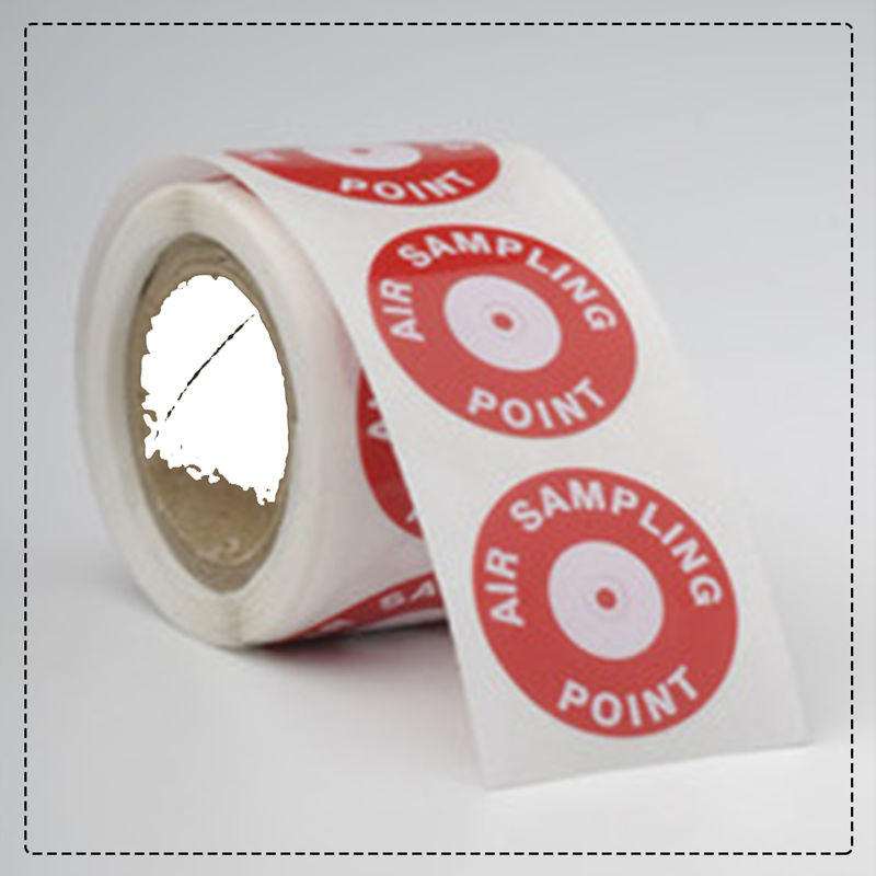 Sampling Point Machine Access Label REDLAB001 Air Sampling Labels 23mm / 4mm Hole (100 Per Roll) (REDLAB...