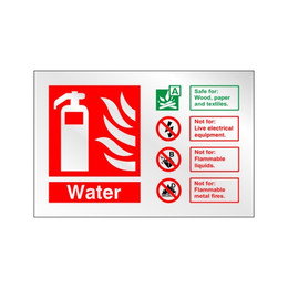 Water Extiguers Sign Prestige Water Extinguisher Sign - 05 FIRE & SECURITY LTD