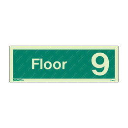 Floor 9 Photoluminescent Identification Sign - 05 FIRE & SECURI...