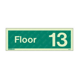 Floor 13 Photoluminescent Identification Sign - 05 FIRE & SECURI...