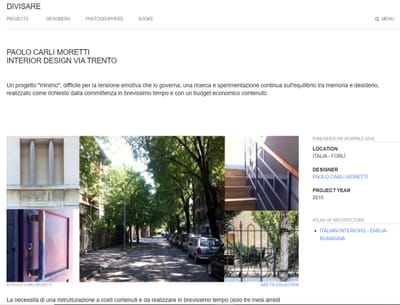 "Via Trento" pubblicato su Divisare