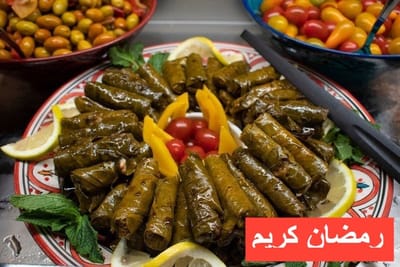 ورق العنب مع الكوسا والريش