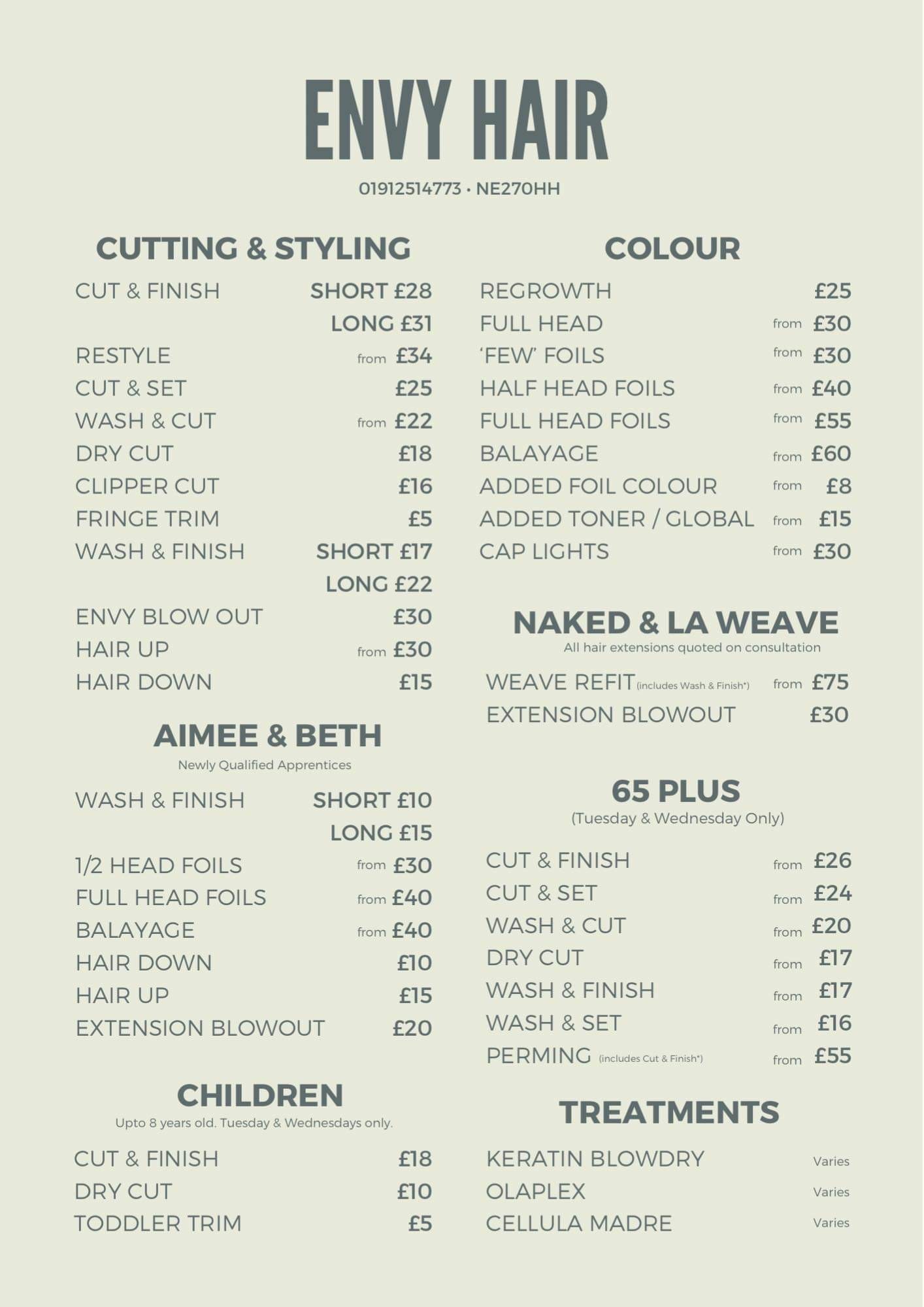 Price List