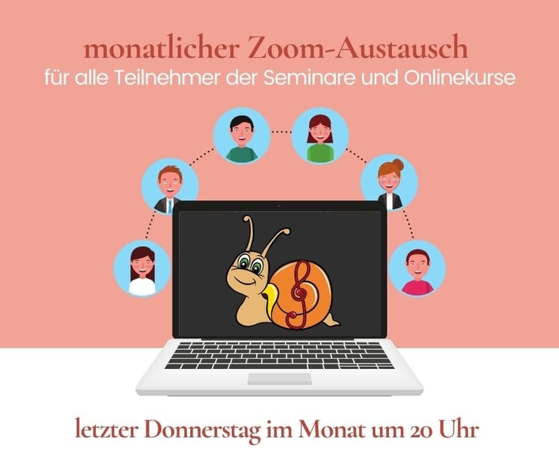 Monatlicher Zoom-Austausch für alle TeilnehmerInnen unserer Kurse und Seminare