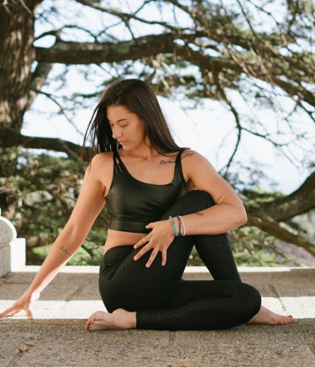 Yoga instructor and road runner Athlete 