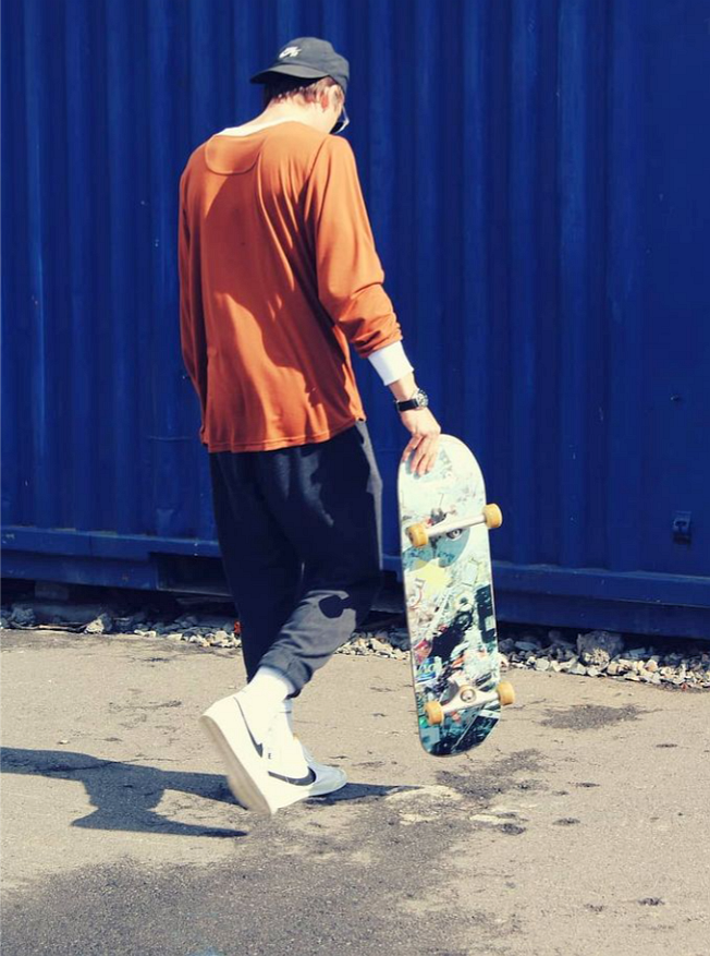 Skateboarder and  Road Running Athlete