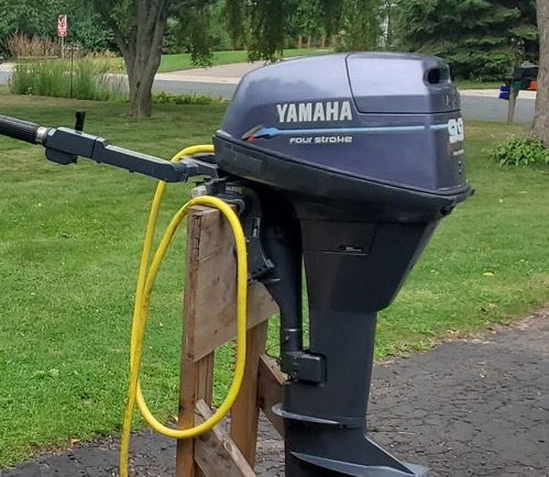 Yamaha 9.9 HP four-stroke outboard with electric start