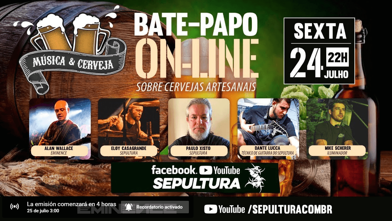 Estreno de SEPULTURA  Música y cerveza | Chat en vivo con Paulo Xisto, Eloy Casagrande, Alan (Eminence) e invitados