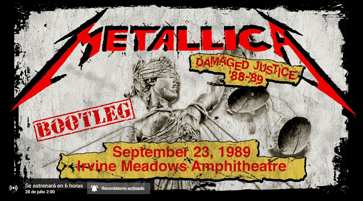 METALLICA   estrena el 28 jul. 2020 . Live in Irvine, California - September 23, 1989