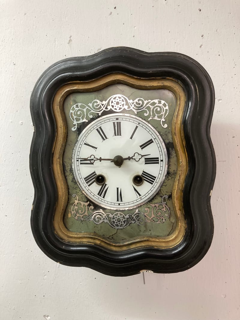 (2S) ANTIKE BIEDERMEIER RAHMENUHR