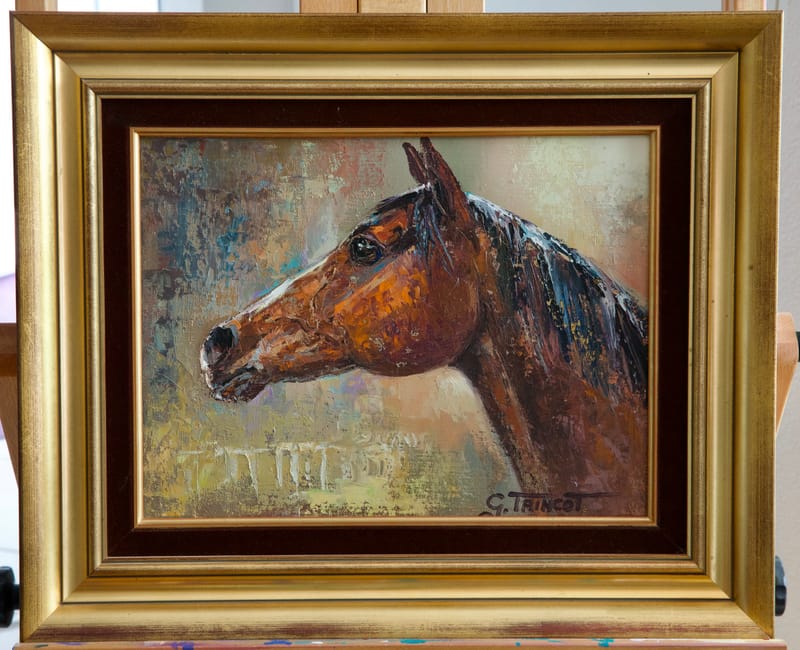 (187W) PORTRAIT (KOPF) BRAUNER VOLLBLÜTER VON GEORGES TRINCOT 1921 - 2005