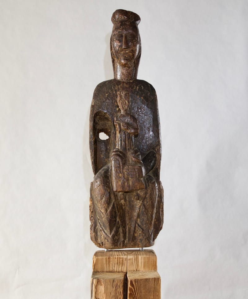 (47S) MADONNA MIT KIND HOLZSKULPTUR