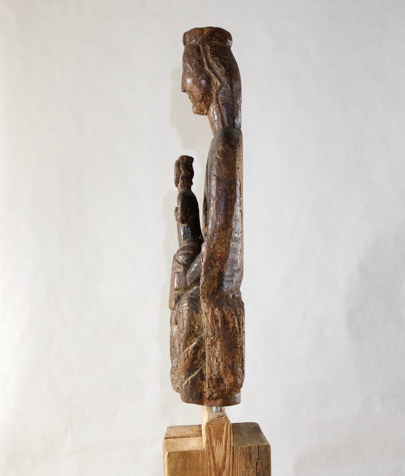 (47S) MADONNA MIT KIND HOLZSKULPTUR