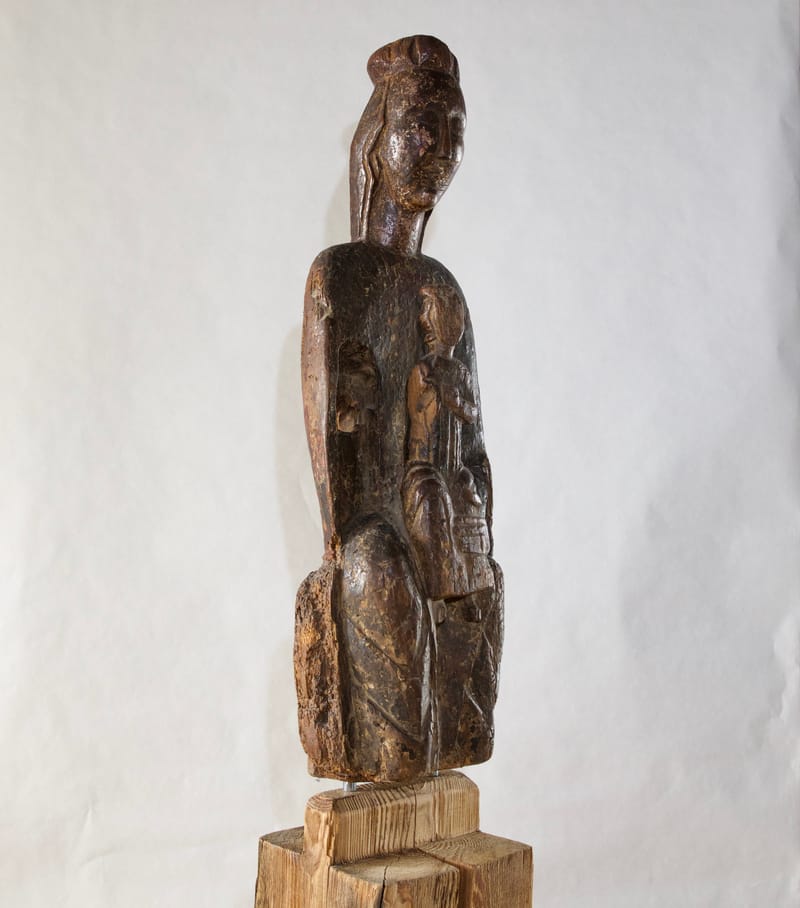 (47S) MADONNA MIT KIND HOLZSKULPTUR