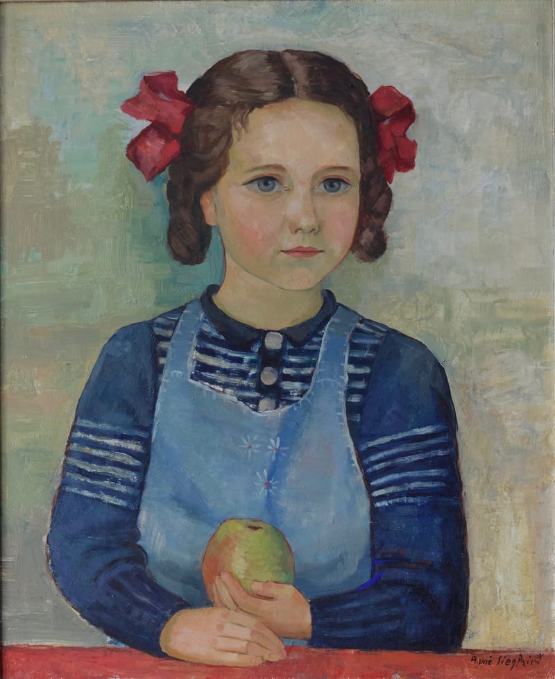 (64S) MÄDCHEN MIT APFEL VON ARNE SIEGFRIED 1891-1985