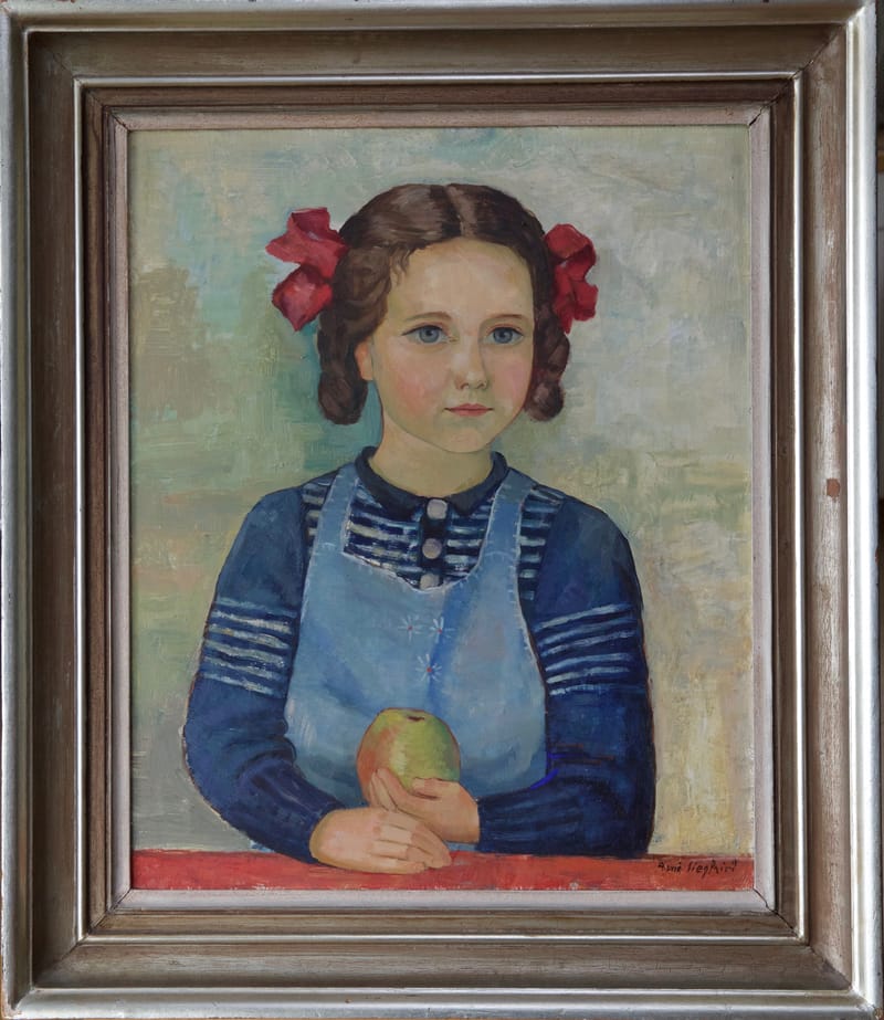 (64S) MÄDCHEN MIT APFEL VON ARNE SIEGFRIED 1891-1985