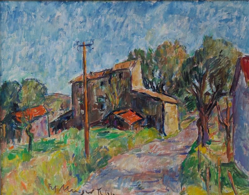(65S) HAUS IN SÜDLICHER LANDSCHAFT FRITZ MEIJER 1900-1969