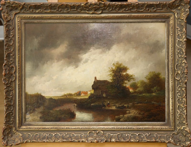 (66S) HOLLÄNDISCHE LANDSCHAFT VON REMIGIUS VAN HAANEN 1812-1894