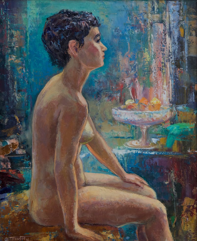 (67W) SITZENDER AKT VON GEORGES TRINCOT 1921 - 2005