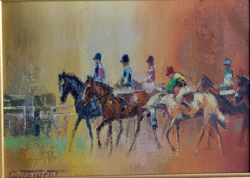 (5W) PFERDE VOR DEM START VON GEORGES TRINCOT 