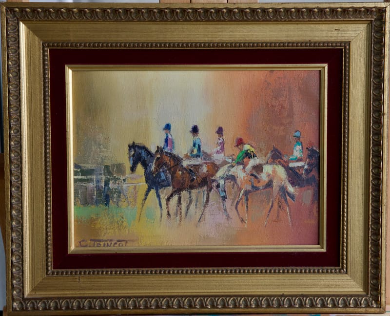 (5W) PFERDE VOR DEM START VON GEORGES TRINCOT 