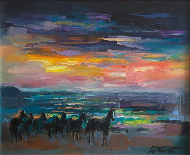 (25W) ABEND IN DER CAMARGUE VON GEORGES TRINCOT 1921 - 2005