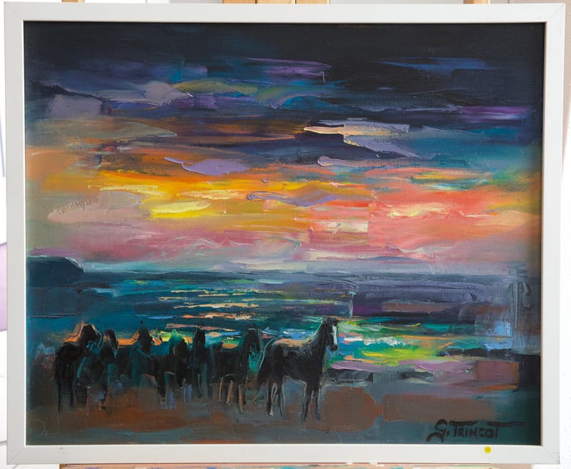 (25W) ABEND IN DER CAMARGUE VON GEORGES TRINCOT 1921 - 2005