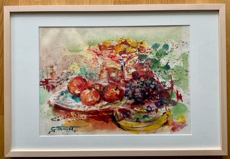 (51W) OBSTSCHALE (STILLLEBEN) VON GEORGES TRINCOT 1929 - 2005