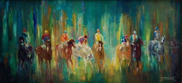 (246W) PFERDE AM START VON GEORGES TRINCOT 1921-2005