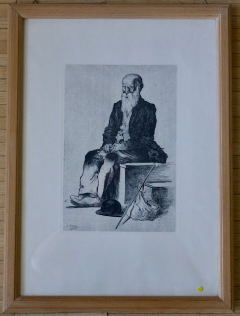 (151W) SITZENDER LANDSTREICHER VON STANISLAO DESSY 1900 - 1986