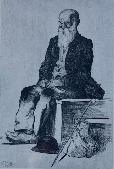 (151W) SITZENDER LANDSTREICHER VON STANISLAO DESSY 1900 - 1986