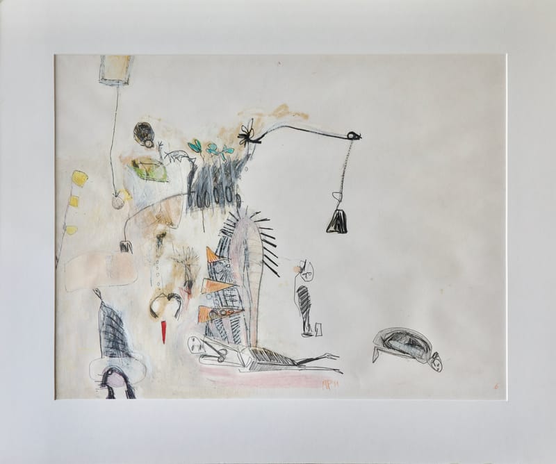 (94S) ART BRUT, ZEICHNUNG, KOLORIERT