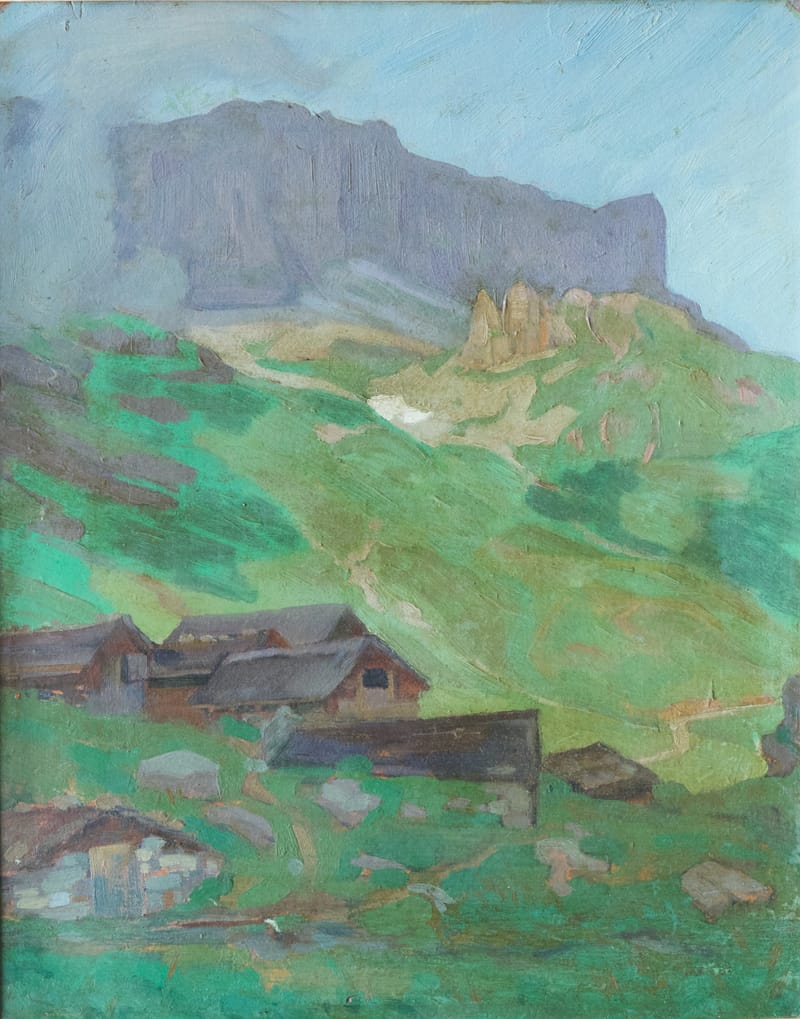 (84S) AM KLAUSENPASS, SCHWEIZER MALER