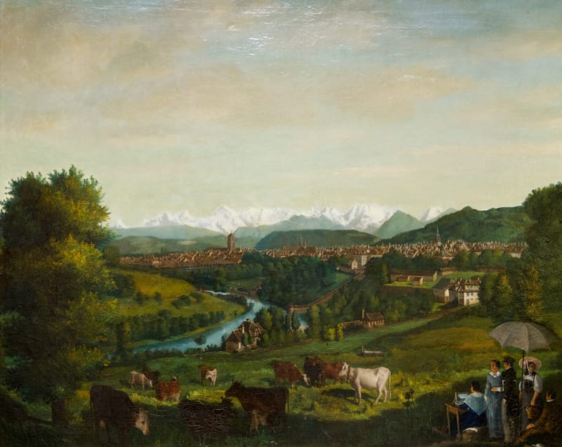 (101S) JULIEN HIPPOLYTE DEVICQUE, BERN MIT AARE IM 19. JAHRHUNDERT