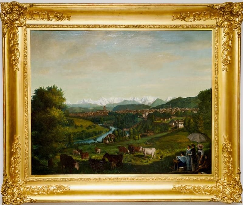 (101S) JULIEN HIPPOLYTE DEVICQUE, BERN MIT AARE IM 19. JAHRHUNDERT