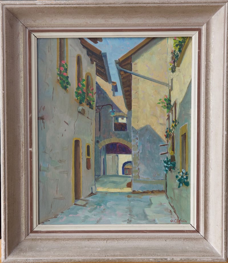 (75S) OTTO CLÉNIN, IDYLLISCHE DORFGASSE