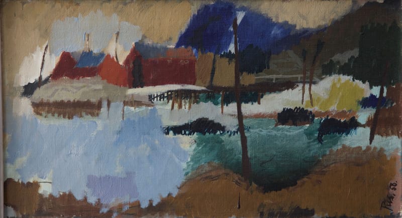 (77S) NORWEGISCHR FJORD BEI SVOLVAER, SIGNIERT