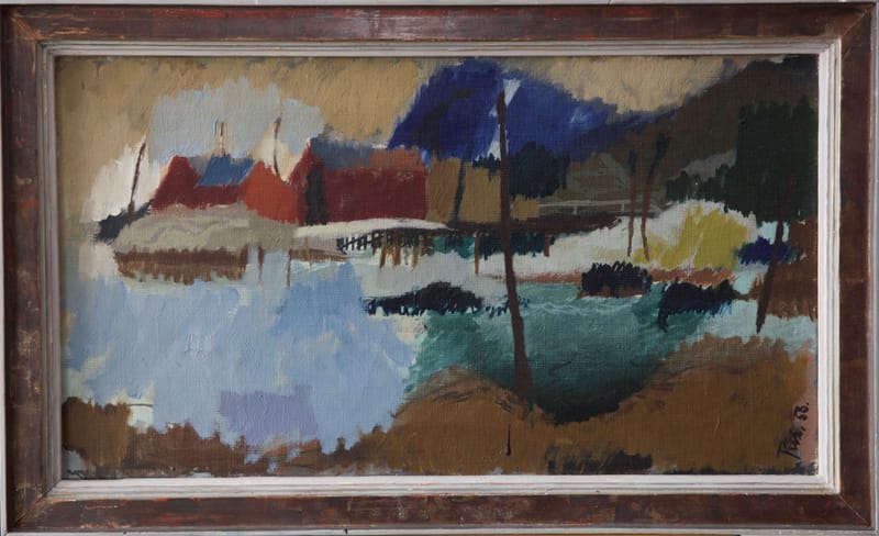 (77S) NORWEGISCHR FJORD BEI SVOLVAER, SIGNIERT